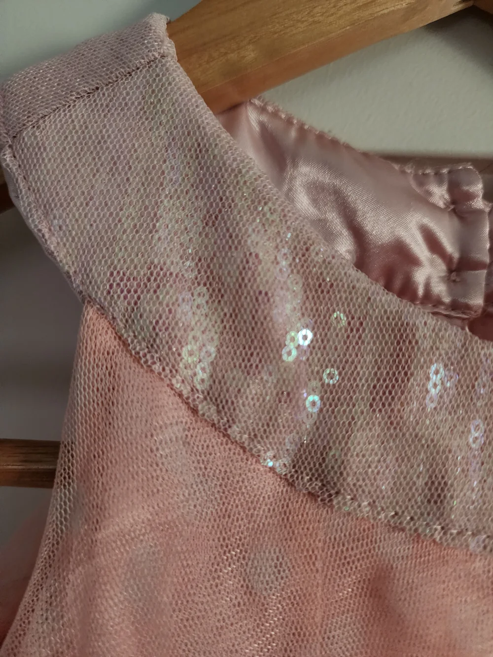 The Children's Place Pink Layered Tulle Dress With Sequin Collar And Bow - Picture 2 of 3